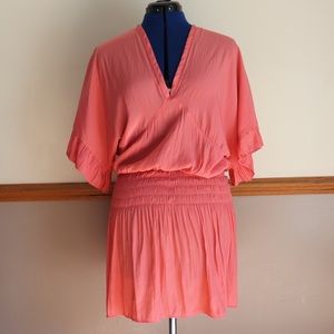 KOCH Satin Mini Smock Dress Pink Size M